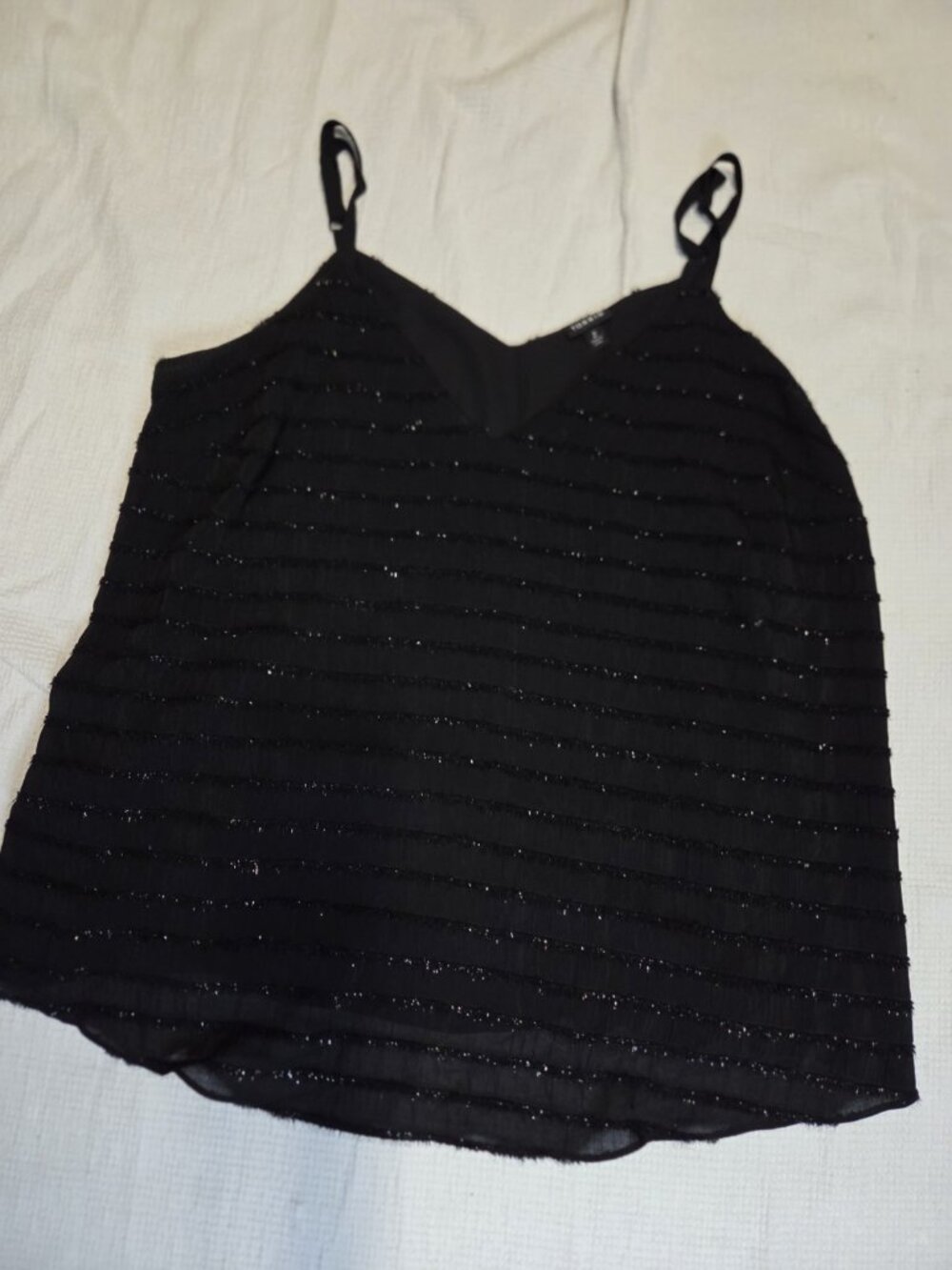 Torrid Black Textured Sparkly Strappy Swing Tank Top Size 2X